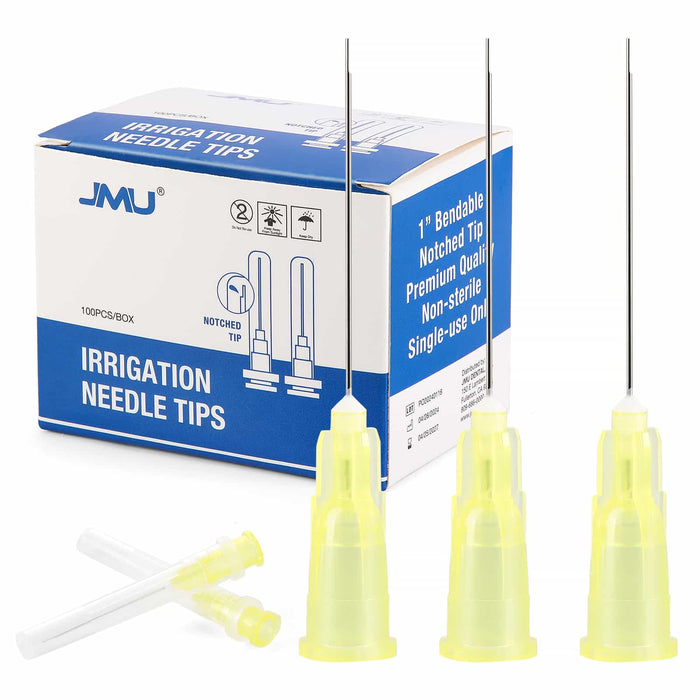JMU Dental Disposable Bendable Irrigation Needle Multi Models Notched Type 100Pcs/Box - JMU DENTAL INC