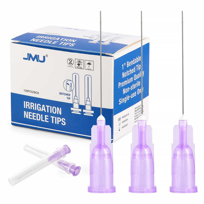 JMU Dental Disposable Bendable Irrigation Needle Multi Models Notched Type 100Pcs/Box - JMU DENTAL INC