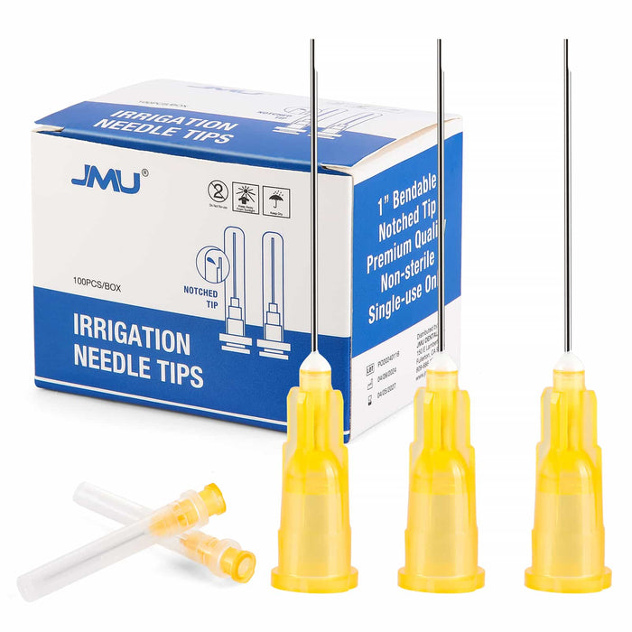 JMU Dental Disposable Bendable Irrigation Needle Multi Models Notched Type 100Pcs/Box - JMU DENTAL INC