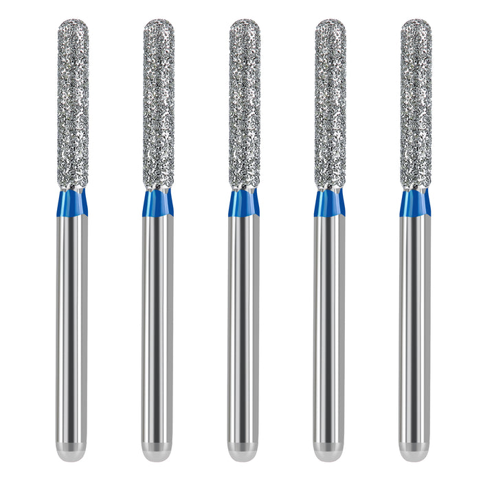 JMU Diamond Burs FG Medium Grit Round End Cylinder 5/Pk - JMU DENTAL INC