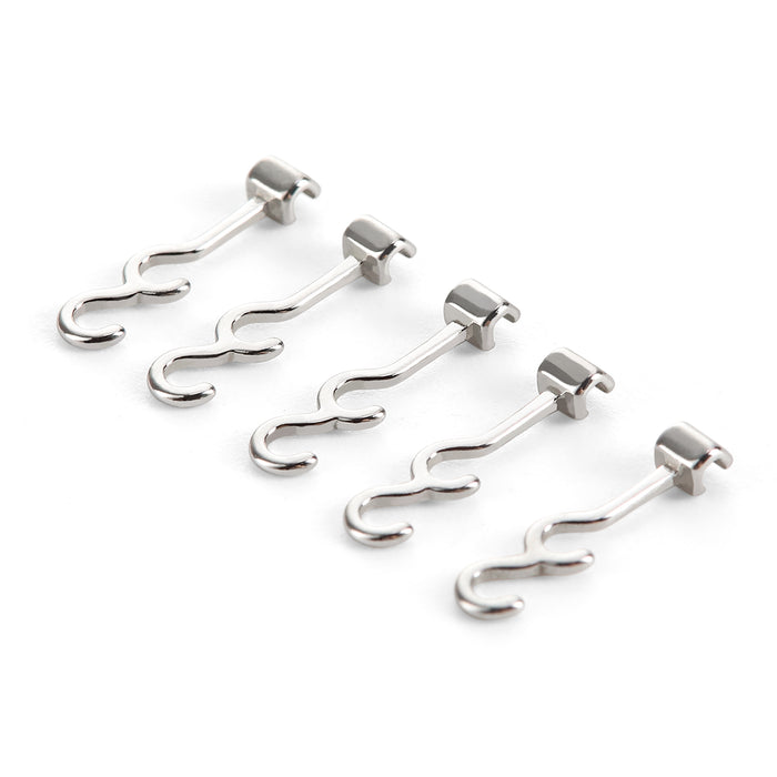 JMU Sliding Long Curved Crimpable Hooks Right 0.28inch 10pcs/pk