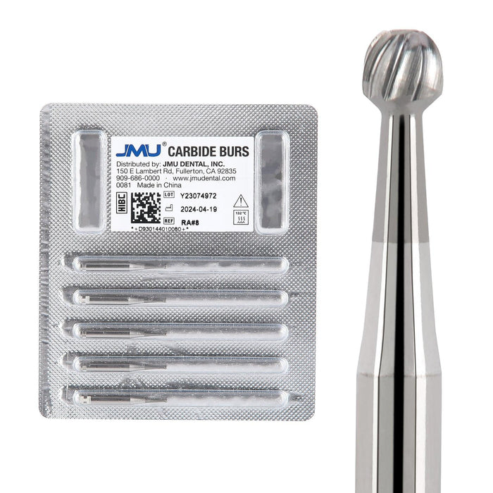 JMU Carbide Burs, Round, RA, 5/pk - JMU Dental