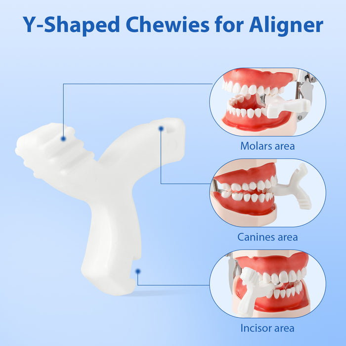 JMU Orthodontics Aligner Chewies Y-Shaped Individual Packaging 2Pcs/Bag - JMU DENTAL INC