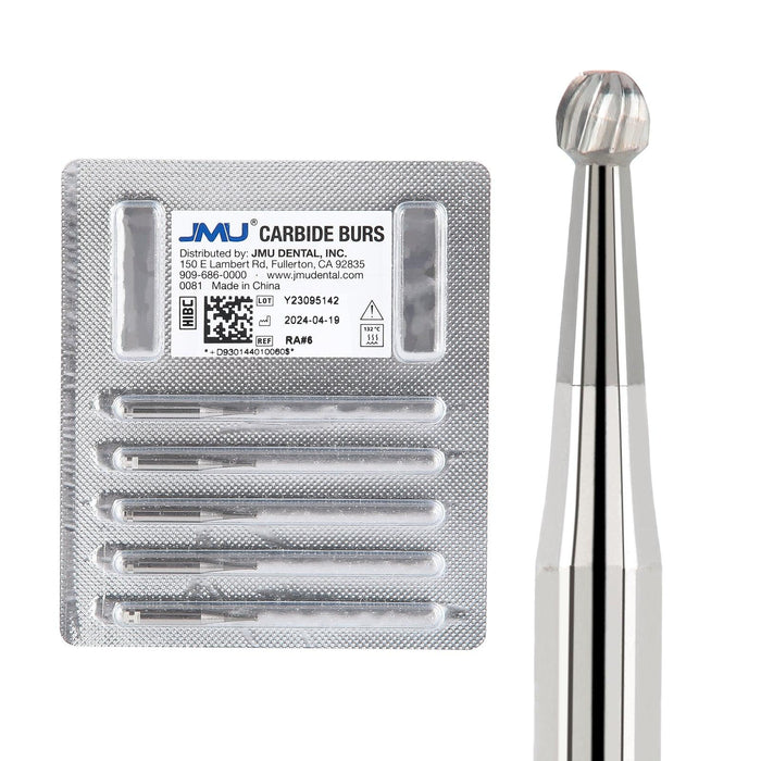JMU Carbide Burs, Round, RA, 5/pk - JMU Dental