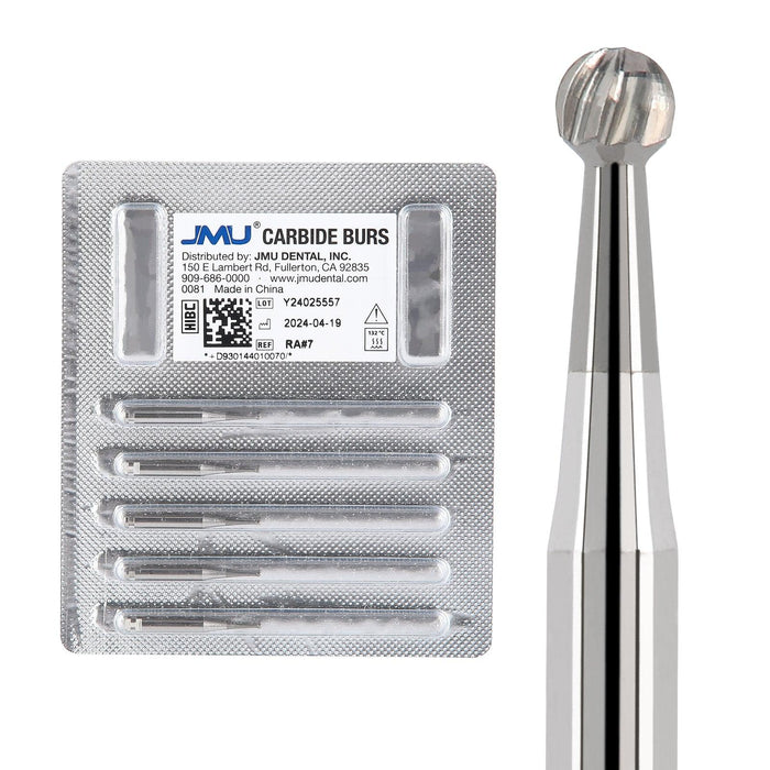 JMU Carbide Burs, Round, RA, 5/pk - JMU Dental