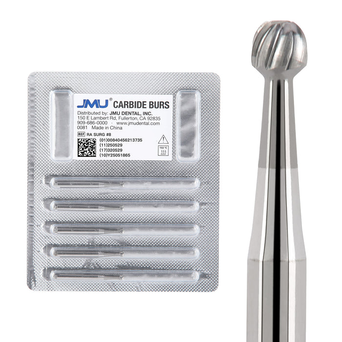 JMU Surgical Carbide Burs Round RA SURG 5/Pk - JMU DENTAL INC