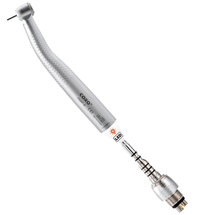 COXO CX207-G Fiber-opticÊHigh-speed Air Turbine Handpiece, ³300,000rpm, Standard Head, 3-port spray, (no coupling, fit into KaVo or COXO 229-GK 6-hole coupler), #H16-KSPQ - JMU Dental