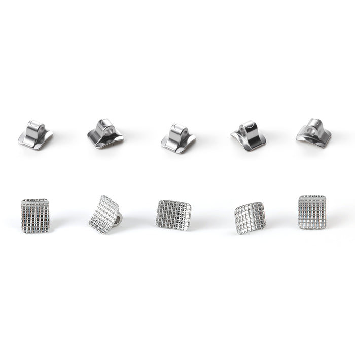 JMU Lingual Buttons Mesh Base Direct Bond Eyelet Round/Rectangular 10pcs/bag