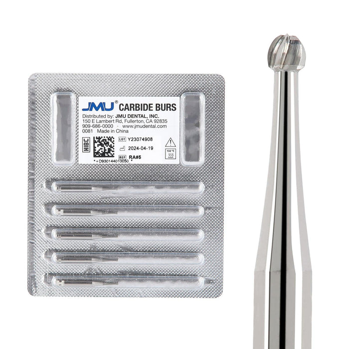 JMU Carbide Burs, Round, RA, 5/pk - JMU Dental