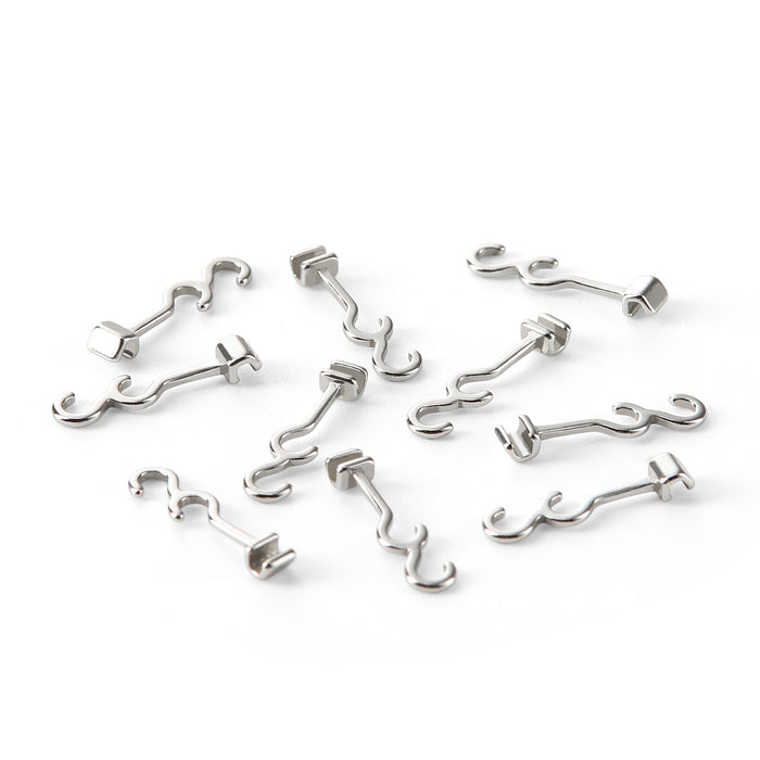 JMU Sliding Long Curved Crimpable Hooks Left 0.28inch 10pcs/pk