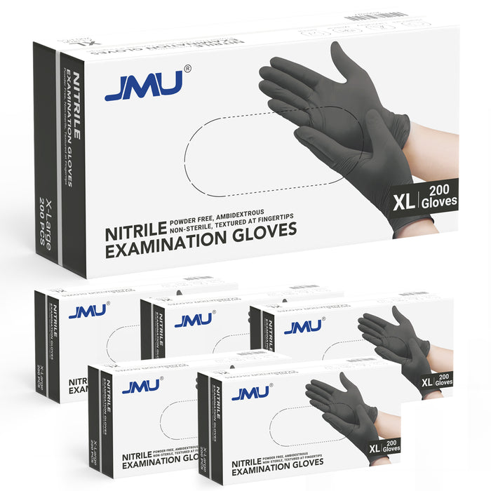 JMU Disposable Nitrile Exam Gloves Black Powder Free 4 Mil XS/S/M/L/XL 200Pcs/Box - JMU DENTAL INC