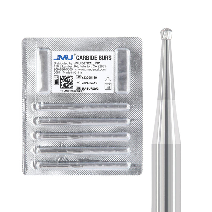 JMU Surgical Carbide Burs Round RA SURG 5/Pk - JMU DENTAL INC