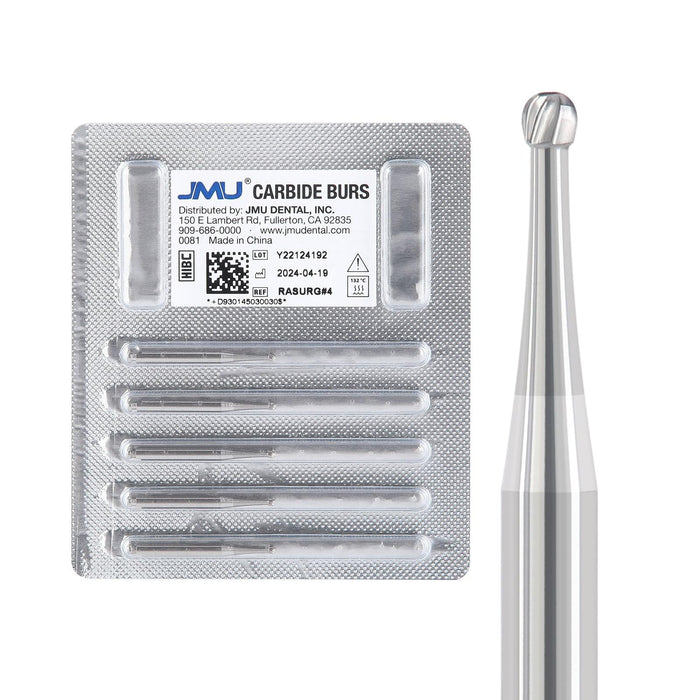 JMU Surgical Carbide Burs Round RA SURG 5/Pk - JMU DENTAL INC