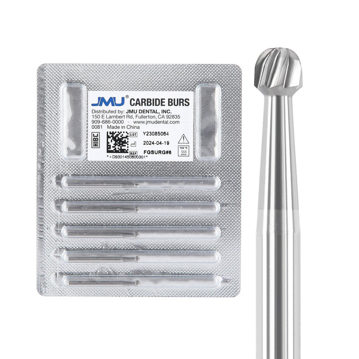 JMU Surgical Carbide Burs, Round, FG SURG, 5/pk - JMU Dental