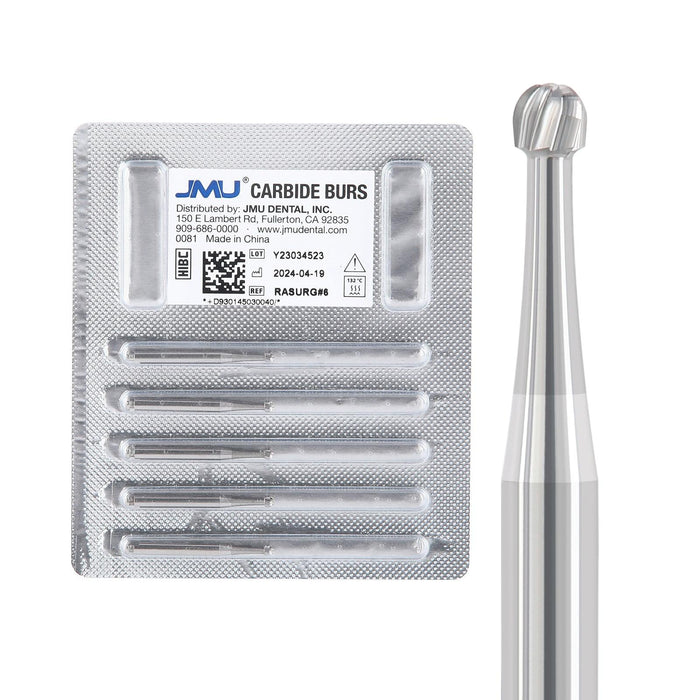 JMU Surgical Carbide Burs Round RA SURG 5/Pk - JMU DENTAL INC