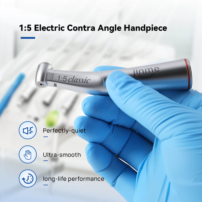 Jinme 1:5 Contra Angle Speed Increasing Electric Handpiece for E-type Motors - JMU DENTAL INC