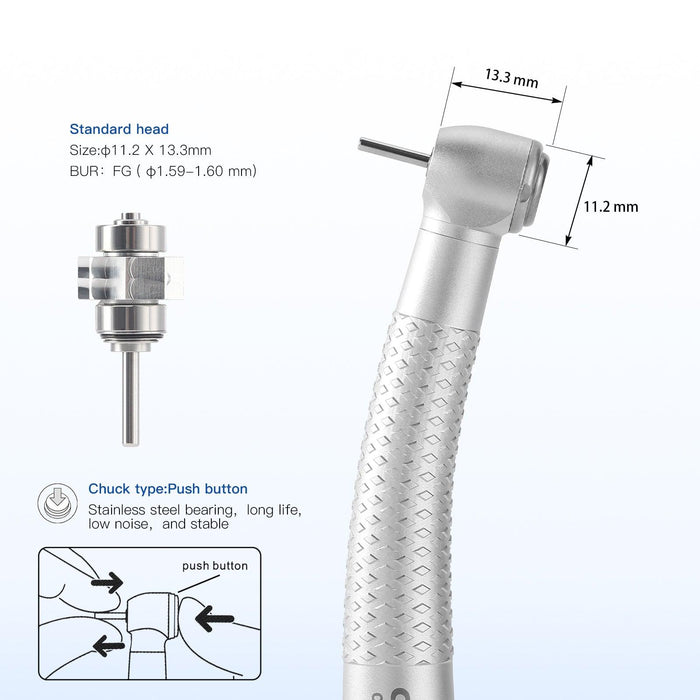 COXO CX207-W High-speed Air Turbine Handpiece, ³300,000rpm, Standard Head, 3-port spray, (equipped with coupler, handpiece fits into W&H or COXO 229-B 4-hole coupler) #H17-SPQ4 - JMU Dental
