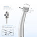 COXO CX207-W High-speed Air Turbine Handpiece, ³300,000rpm, Standard Head, 3-port spray, (equipped with coupler, handpiece fits into W&H or COXO 229-B 4-hole coupler) #H17-SPQ4 - JMU Dental
