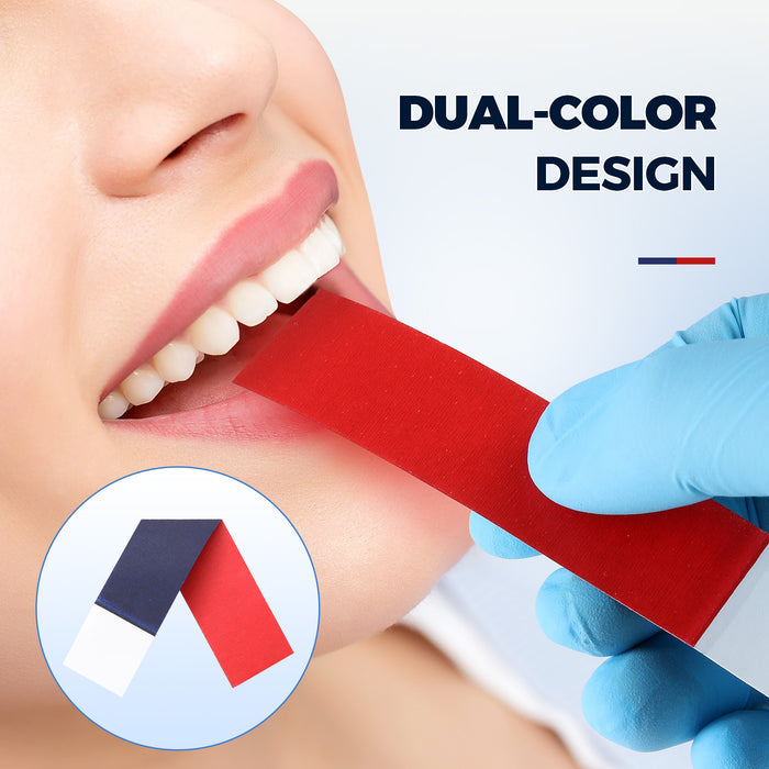 JMU Dental Grade Articulating Papers Straight Shape Dual-Color 144Sheets/Box - JMU DENTAL INC