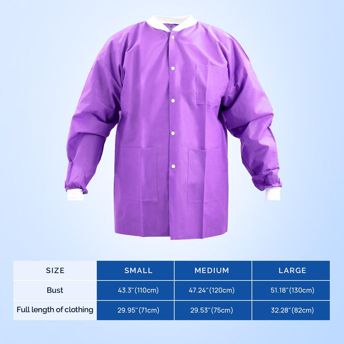 JMU Plus SMS Jacket with 3 Pockets Hip Length Purple 1pc/bag - JMU DENTAL INC