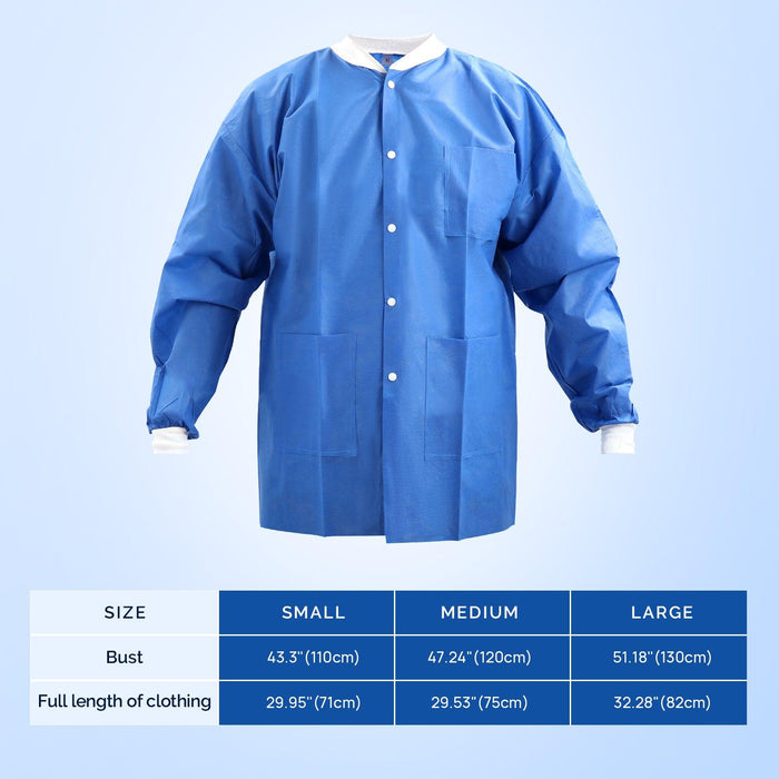 JMU Plus SMS Jacket with 3 Pockets Hip Length Dark Blue 1pc/bag - JMU DENTAL INC