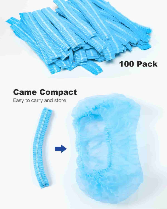 JMU Dental Clip Bouffant Caps Blue 24" Double Elastic Dust-Proof 100/Bag - JMU DENTAL INC