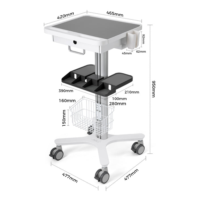 JMU Dental Multi-Function Trolley Cart Standard Model - JMU DENTAL INC