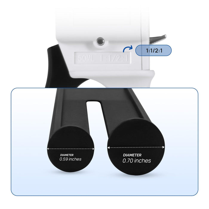 JMU Dental Impression Mixing Dispenser Gun Universal 50ml 1:1/2:1 Ratio - JMU DENTAL INC