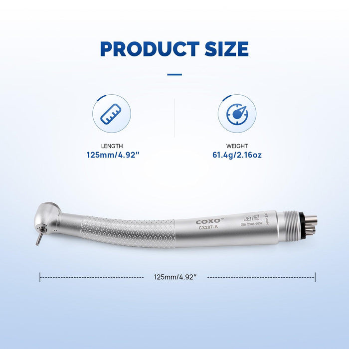 COXO CX207-W Dental High Speed Handpiece Standard/Big Torque Head Air Turbine Pu COXO CX207-W Dental High Speed Handpiece Standard/Big Torque Head Air Turbine Pu