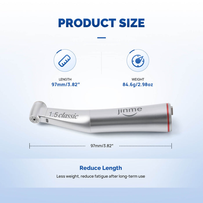 Jinme 1:5 Contra Angle Speed Increasing Electric Handpiece for E-type Motors - JMU DENTAL INC