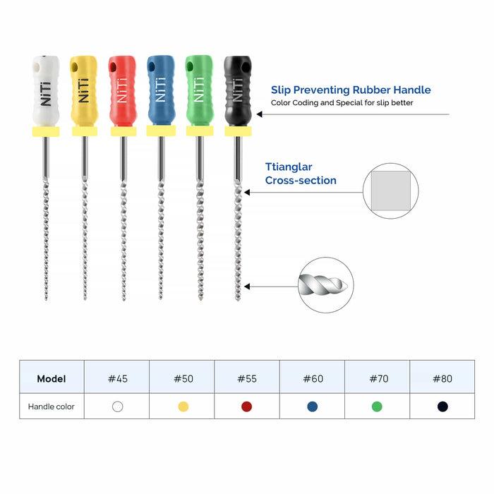 JMU Dental NiTi 21/25/28/31mm K-Files Hand Use 6/Pk - JMU DENTAL INC