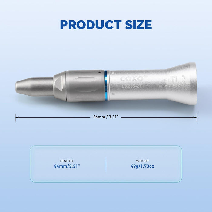 COXO CX235-2F Low-speed Handpiece, 1:1 External, Straight Handpiece, Max.40,000rpm. #S-2F - JMU Dental