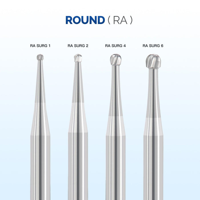 JMU Surgical Carbide Burs Round RA SURG 5/Pk - JMU DENTAL INC