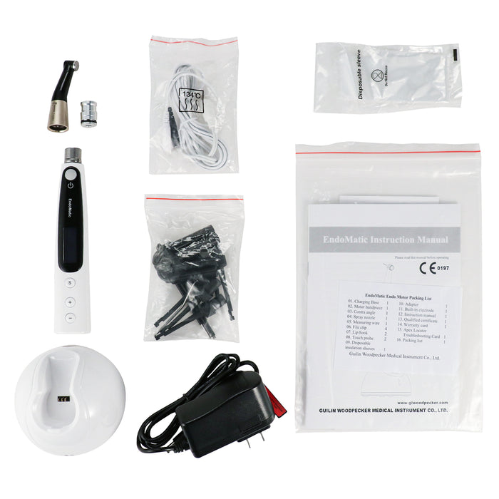 Woodpecker EndoMatic Cordless Endo Motor with Apex Locator All-Angle OLED Screen - JMU DENTAL INC