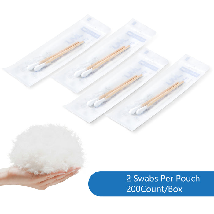 JMU Disposable Sterile 3" Cotton Swab Tipped Applicator 200Pcs/Box - JMU DENTAL INC