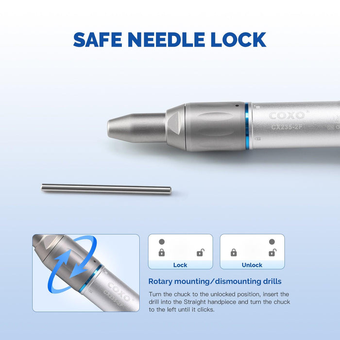 COXO CX235-2F Low-speed Handpiece, 1:1 External, Straight Handpiece, Max.40,000rpm. #S-2F - JMU Dental