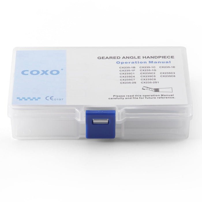 COXO CX235-1B Low-speed Electric Handpiece, 1:1 Inner Channel, Contra Angle, Max.40,000rpm, Push Button, for CA burs ¯2.35mm. #C-1B - JMU Dental