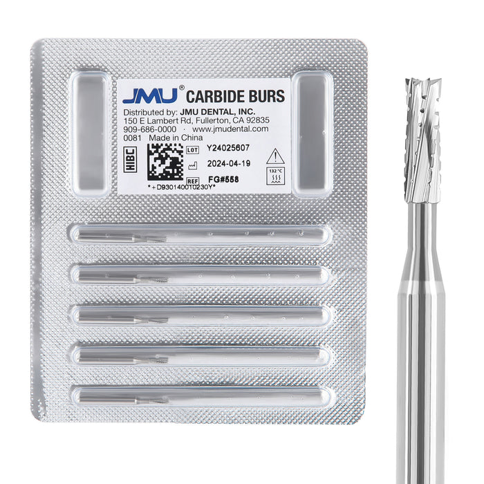 JMU Carbide Burs FG Straight Fissure Crosscut 5/Pk