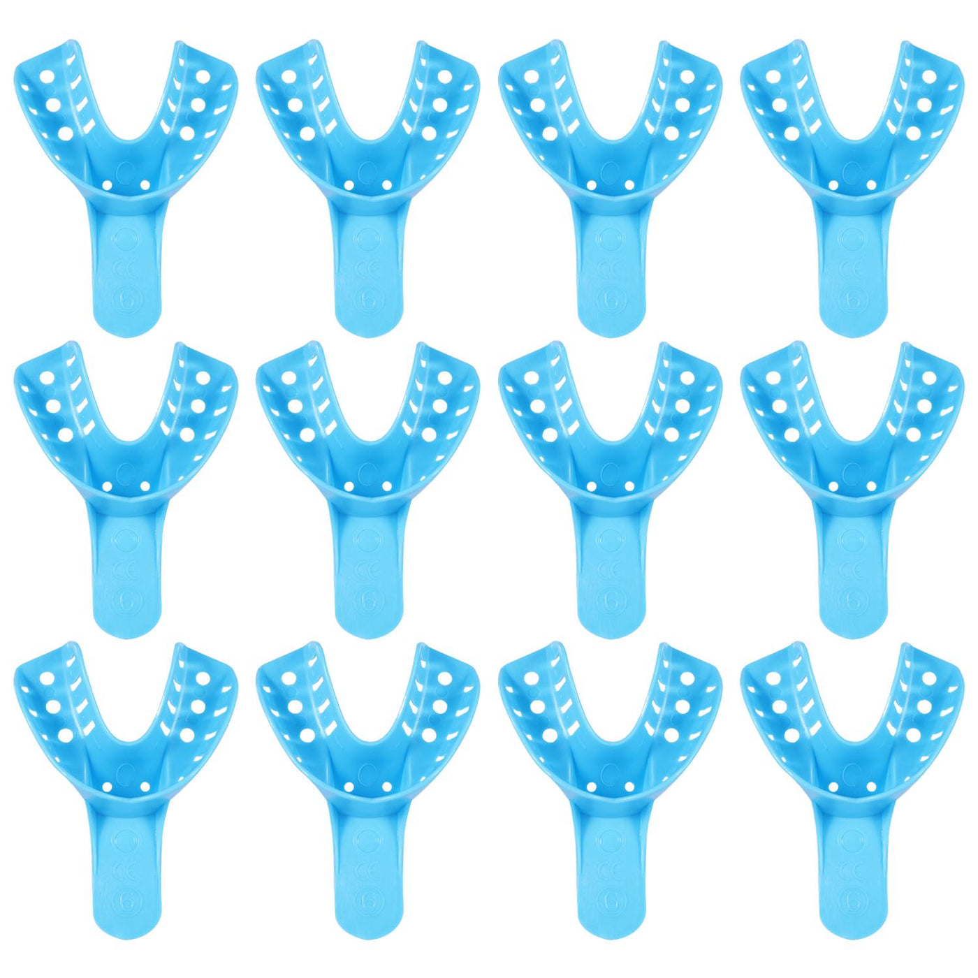 TOL #5 Small Upper Arch Green Perforated Plastic Impression Trays, 12/Pk