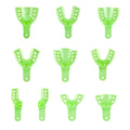 JMU Disposable Dental Impression Trays Green Perforated 12Pcs/Bag - JMU DENTAL INC