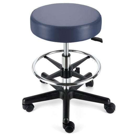 JMU Dental Round Rolling Stool with Adjustable Height & Footrest - JMU Dental