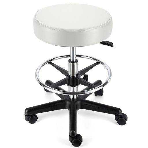 JMU Dental Round Rolling Stool with Adjustable Height & Footrest - JMU Dental