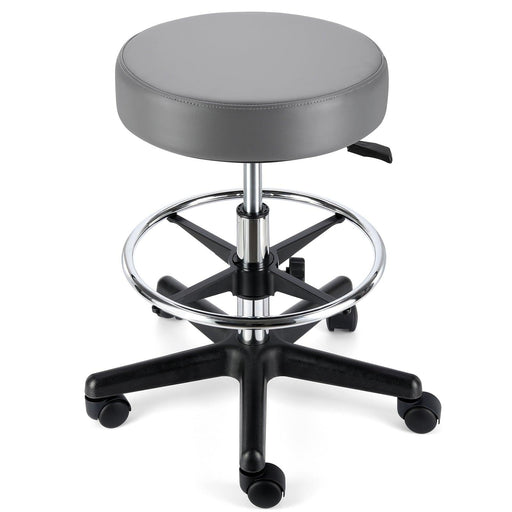 JMU Dental Round Rolling Stool with Adjustable Height & Footrest - JMU Dental