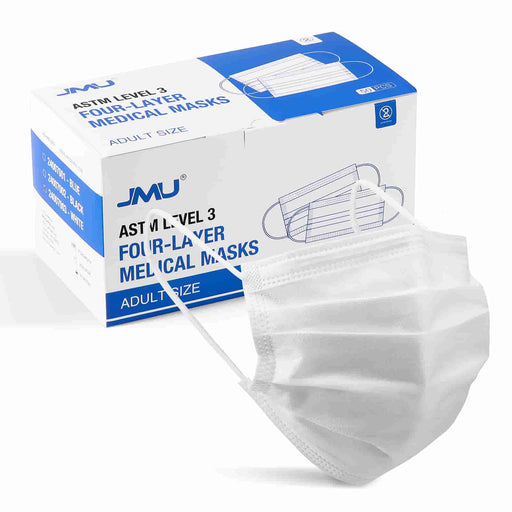 JMU Medical Face Masks 4-Ply ASTM Level 3 for Adults 50/Box - JMU DENTAL INC