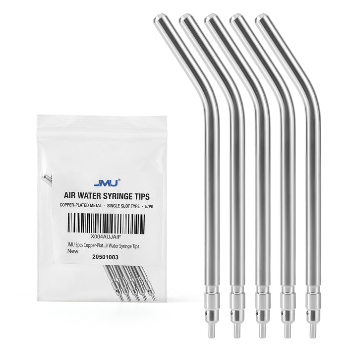 JMU Copper-Plated Metal Air Water Syringe Tips Single Slot Type 5 Pcs/Bag - JMU DENTAL INC