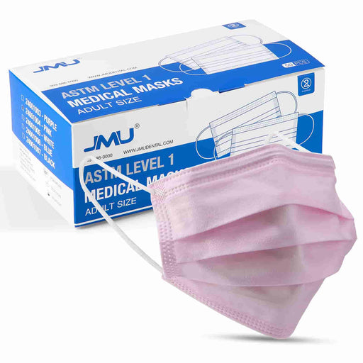JMU Dental Disposable Medical Face Masks 3-Ply ASTM Level 1 Multicolor for Adults 50Pcs/Box - JMU DENTAL INC