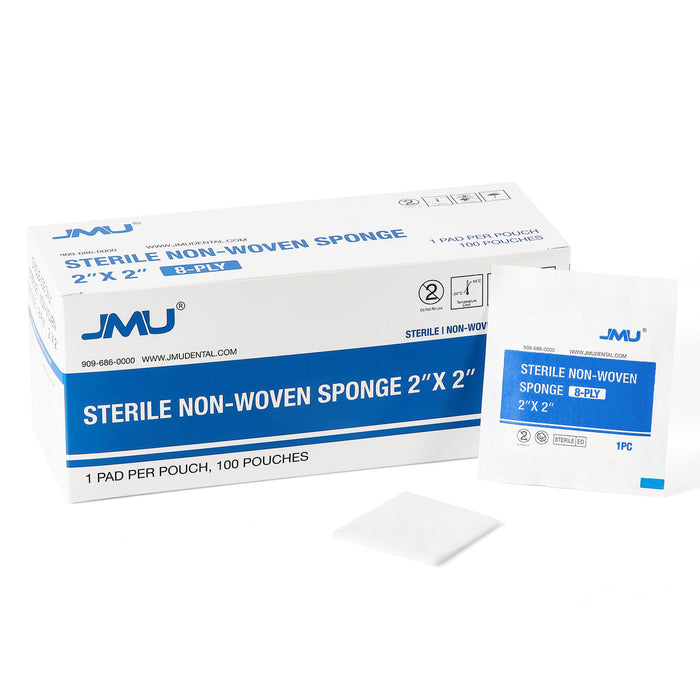 JMU Sterile Nonwoven Sponge 8-Ply 100/box