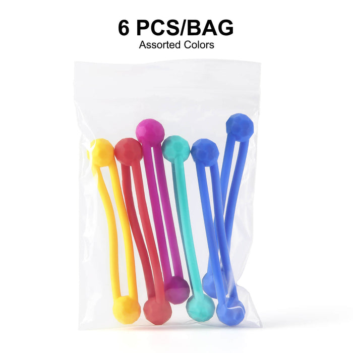 JMU Dental Silicone Instrument Ties Assorted 6/Pk - JMU DENTAL INC