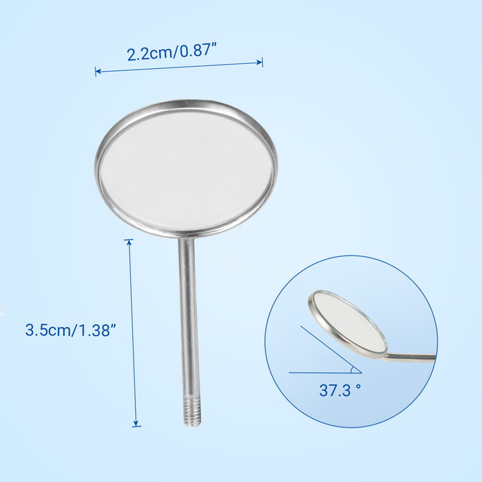 JMU #5 Mouth Mirror Heads Glass Mouth Mirror Stainless Steel 12pcs/pack - JMU DENTAL INC