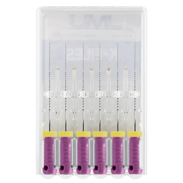 JMU HAND USE FILES, K-FILES, Stainless Steel, 21mm, 6pcs/Pk - JMU Dental